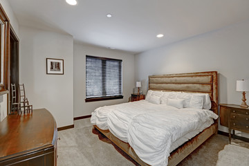 Master bedroom interior with queen size bed