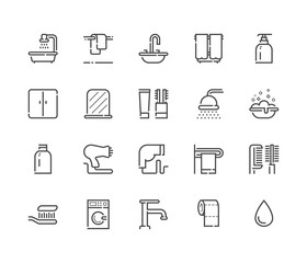 Bathroom icon. Vector set 48x48 Pixel Perfect.