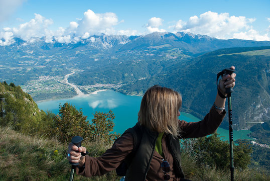 La bellissima vista del Lago di Santa Croce dal Nevegal,Belluno