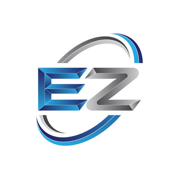 Simple initial letter logo modern swoosh EZ