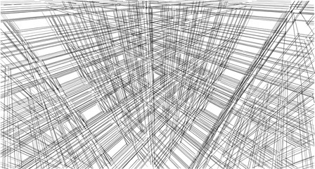 Abstract sketch, Architectural ,Construction ,Wireframe