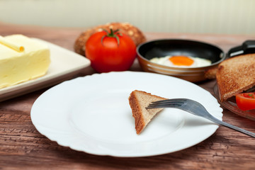 Piece of toast and a fork