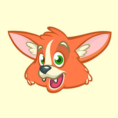 Cartoon fox head illustrated. Vector icon 