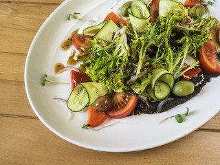 Greek salad with fresh vegetables