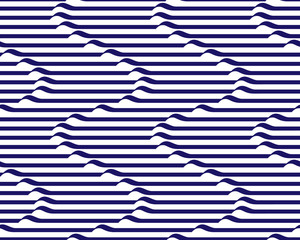Seamless Wavy Op Art Pattern. Modern Vector Background without Transparency. Easy to Change the Colors.