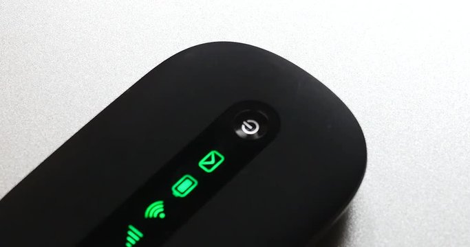 4k Wi-Fi Router Blinking Signs.