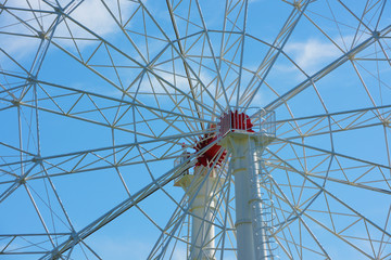 Obraz premium Ferris Wheel,Observation Wheel with blue sky and white clouds