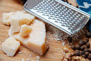 Parmesan cheese space for text banner.