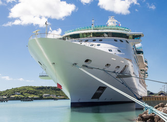 Giant Cruise Ship Tied up at Antigua