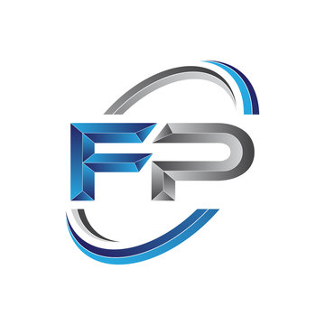 Simple initial letter logo modern swoosh FP