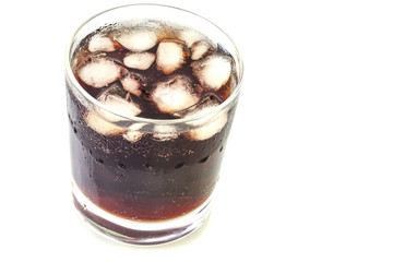Cold sweet cola drink in a glass