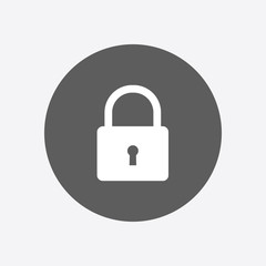 Lock icon. User login or authenticate icon.  Flat design style. 