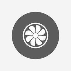 Exhaust fan icon. Ventilator symbol. Flat design style.