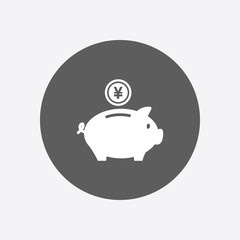 Piggy bank icon. Pictograph of moneybox. Flat design.