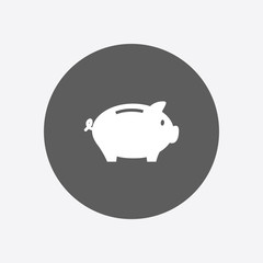 Piggy bank icon. Pictograph of moneybox. Flat design.