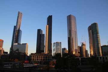 Fototapeta na wymiar Melbourne bei Sonnenuntergang