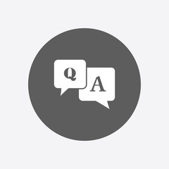 Q&A sign symbol. Speech bubbles with question and answer.