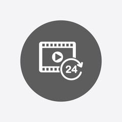 Streaming video symbol. Movie premiere. Live video Calendar.