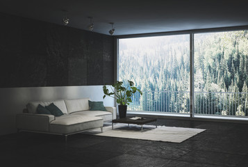 Designer trendy black living room interior © XtravaganT