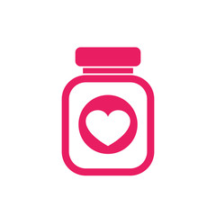 bottle of pills vector icon on white
