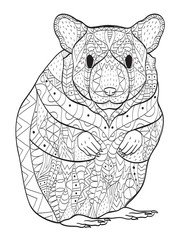 Rodent hamster coloring vector for adults