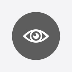 Eye icon. Monitoring and surveillance system. Flat design style.