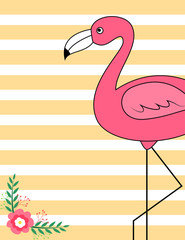 Cute flamingo poster
