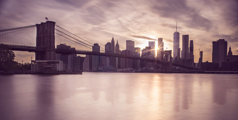 Manhattan Skyline with Brooklyn Bridge