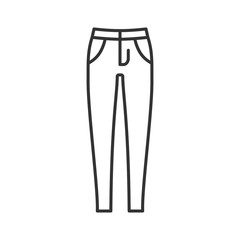 Women's skinny jeans linear icon