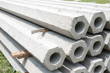 Concrete piles are used for the weight of the building