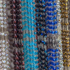 Glass rosary beads in Lourdes, Hautes-Pyrenees, France