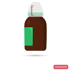 Jar of medicinal syrup color flat icon for web and mobile design