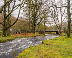 Fototapeta na wymiar The river Esk after heavy rain, Eskdale, Cumbria, UK