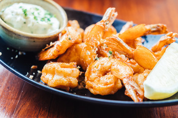 Grilled prawn and shrimp steak