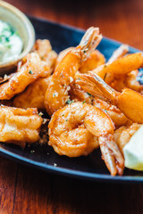 Grilled prawn and shrimp steak