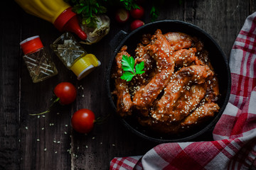 Chicken neck with sauce