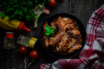 Chicken neck with sauce