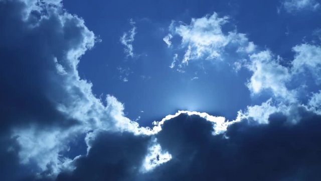Blue sky to dark cloud time lapse