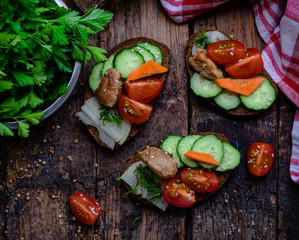 Sandwiches with vegetables