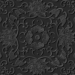 3D paper art botanic garden spiral vine leaf flower