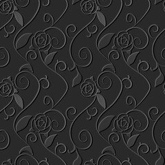 3D paper art spiral leaf vine rose flower