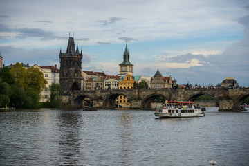 Fototapeta premium Beautiful View of Prague Bridges on River