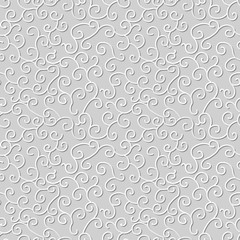 3D paper art spiral curve vine line chintz