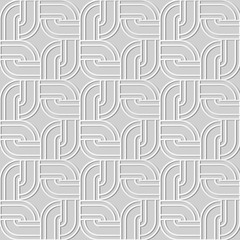 3D paper art round corner square geometry chain frame