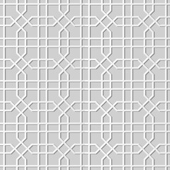 3D paper art octagon cross geometry line
