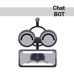 Cartoon Robot Face Screaming Cute Emotion Chat Bot Icon Flat Vector Illustration