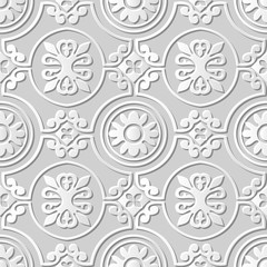 3D paper art round curve spiral cross frame flower