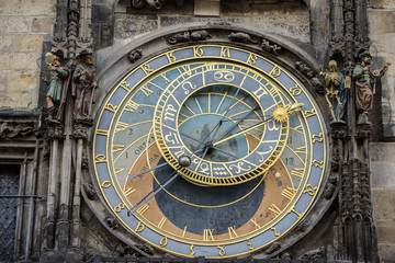 Fototapeta na wymiar Prague Orloj astronomical clock on town hall tower
