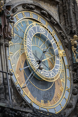 Fototapeta na wymiar Prague Orloj astronomical clock on town hall tower