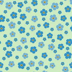 Naklejka na ściany i meble Flower seamless pattern with forget-me-not. Fine texture with flowers